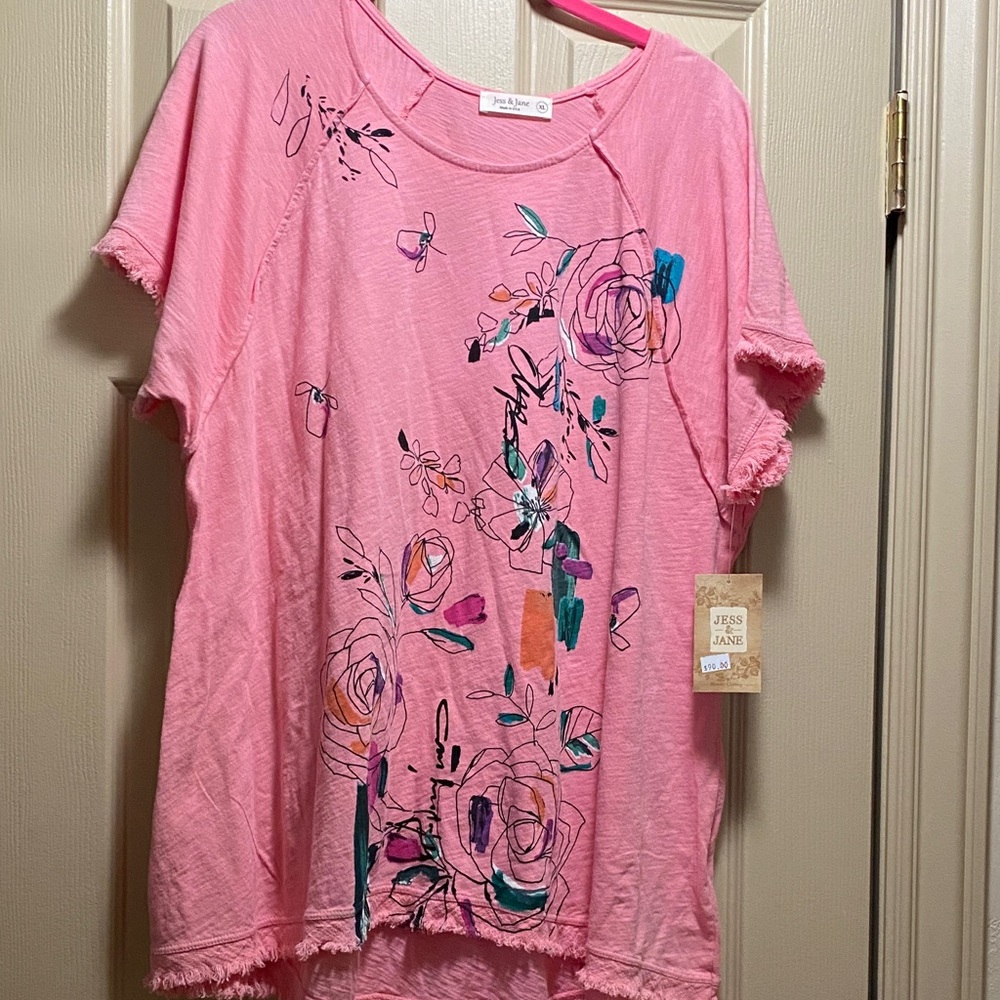 Pink Floral Women Top